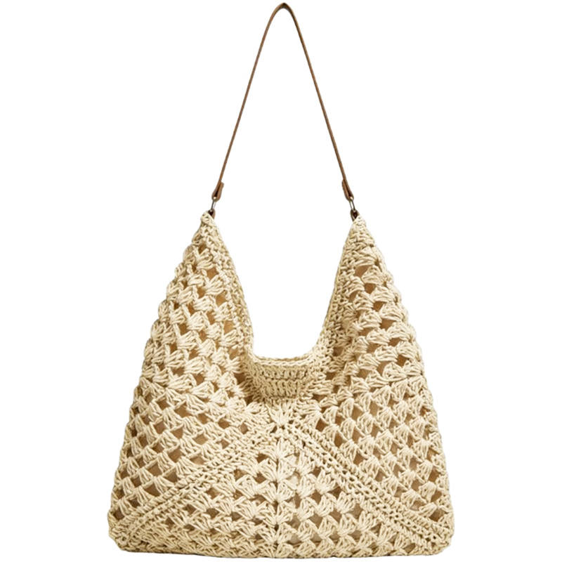 Tonlion Straw Woven One Shoulder Bag Ecru