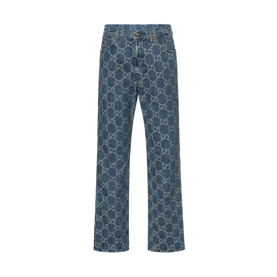 GUCCI GG-jacquard Mid-rise Straight-leg Jeans