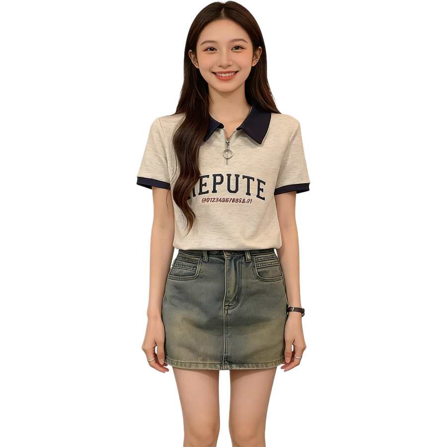 VENICEW T Shirts Women's Lapel