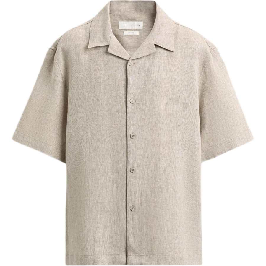 ZARA Shirts Men's Beige Cuban Collar Moderate