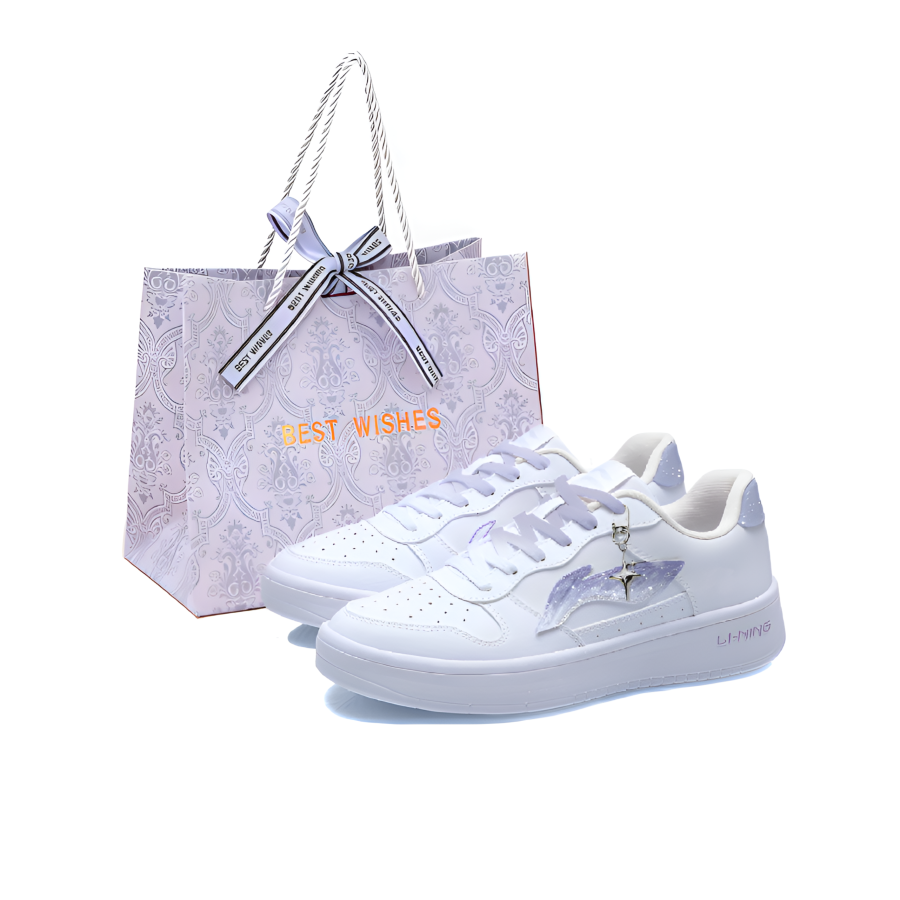Li-Ning Li Ning Floating Boat Starry Mist, Shopping Bag Abrasion Resistant Slip Resistant Low top Skateboard Shoes Women's
