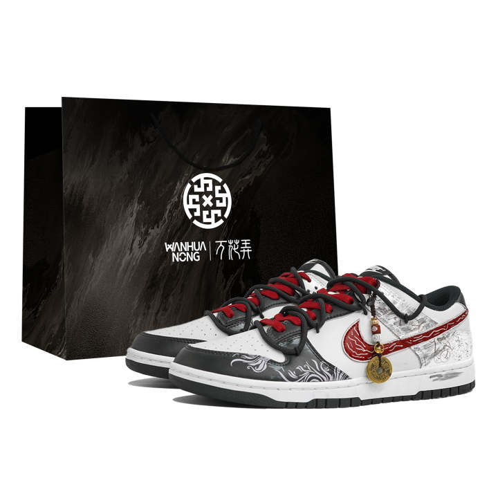 Nike Nike Dunk Slip Resistant Low top Skateboard Shoes Unisex Gray White Red