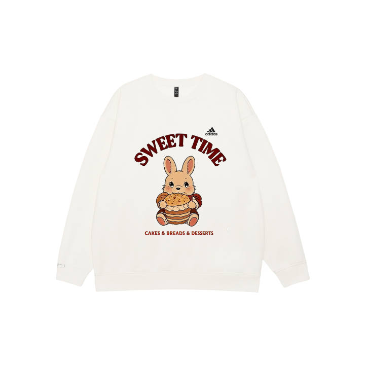 Adidas Adidas LABEL Sweatshirts Unisex White Crew Neck Moderate Regular