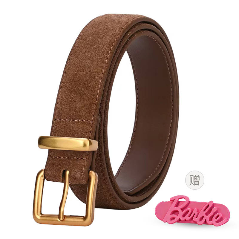 Barbie Cow Leather Zinc Alloy Leather Belts Women's 3cm