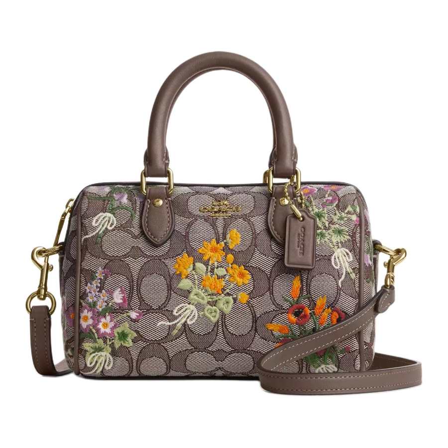 COACH COACH Rowan Smooth Leather Handbag Small Women's Brown