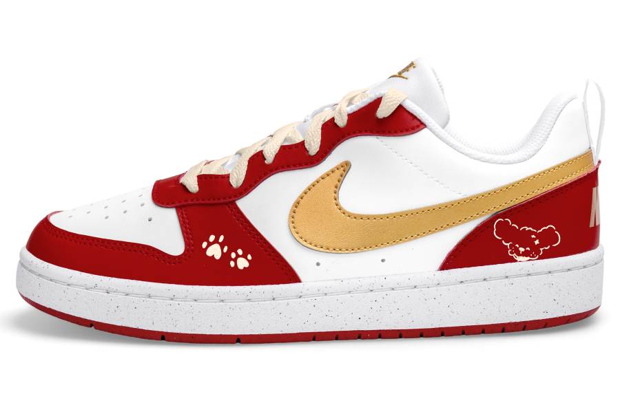 Nike Nike Court Borough 2 Low top Skateboard Shoes Unisex White Red