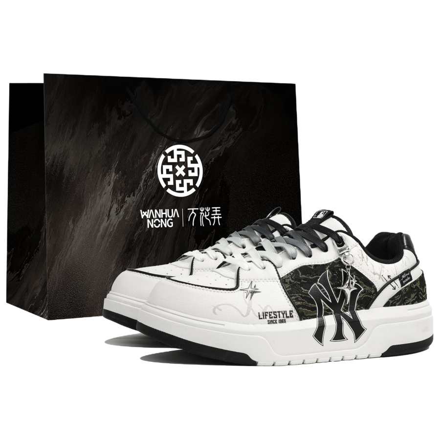 MLB Chunky Liner Kaleidoscope, Tianji, Shopping Bag Abrasion Resistant Low top Skateboard Shoes Men's Black White