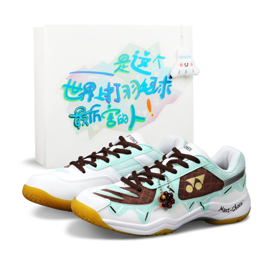 YONEX Power Cushion Slip Resistant Abrasion Resistant Breathable Coverage Low top Badminton Shoes Unisex White Green