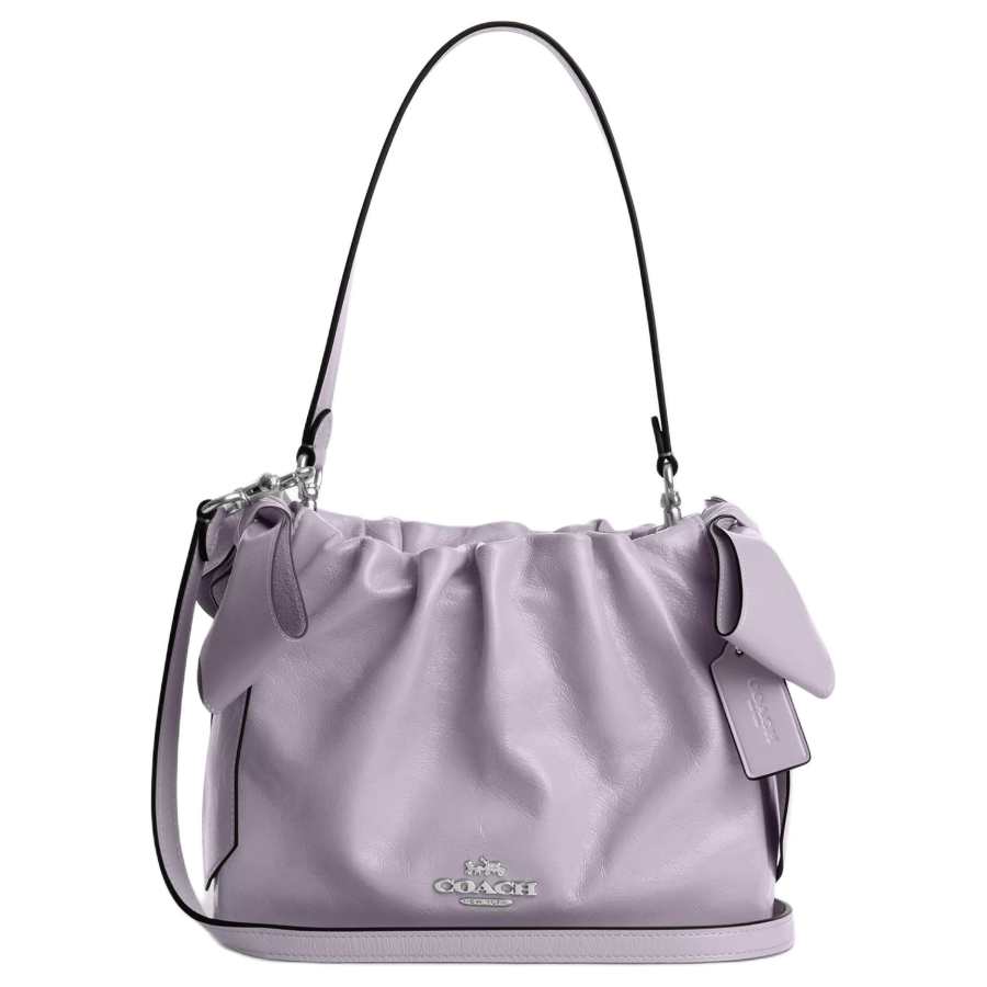 COACH Faye Shiny Wrinkle Leather Shoulder Bag Small Women's Purple