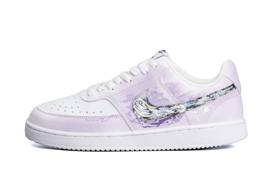 Nike Nike Court Vision 1 Cushioning Coverage, Impact Resistance, Slip Resistant Low top Skateboard Shoes Unisex White Purple