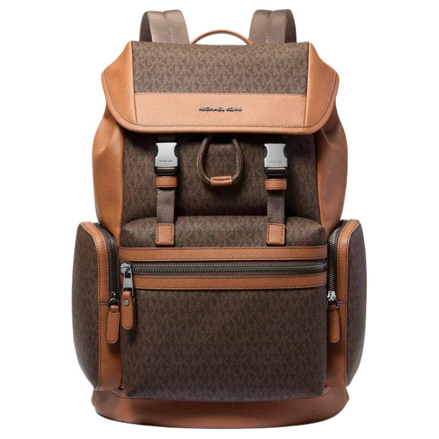 MICHAEL KORS Jet Set Artificial Leather With Textile Backpack Men's Dark Brown