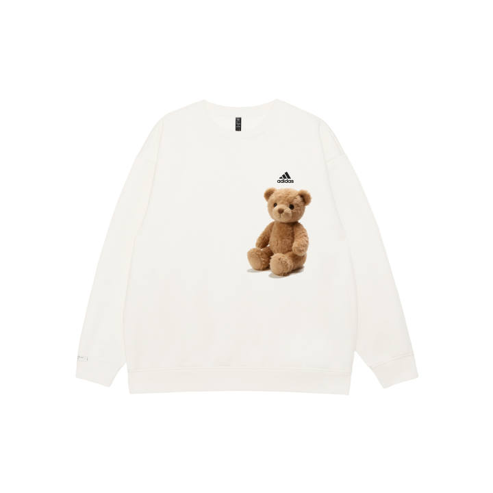 Adidas Adidas LABEL Sweatshirts Unisex White Crew Neck Moderate Regular