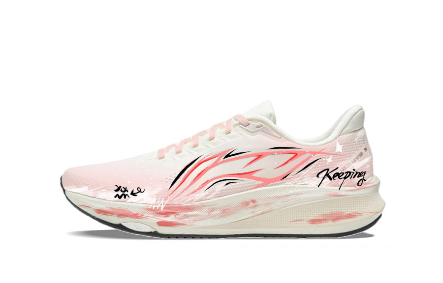 Li-Ning Li Ning Red Hare 9 Cushioning Abrasion Resistant Slip Resistant Low top Running Shoes Men's White Pink