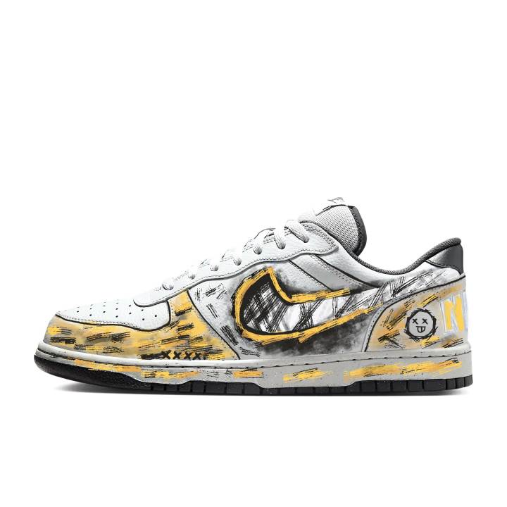 Nike Nike Big Low top Skateboard Shoes Men's Gray Yellow