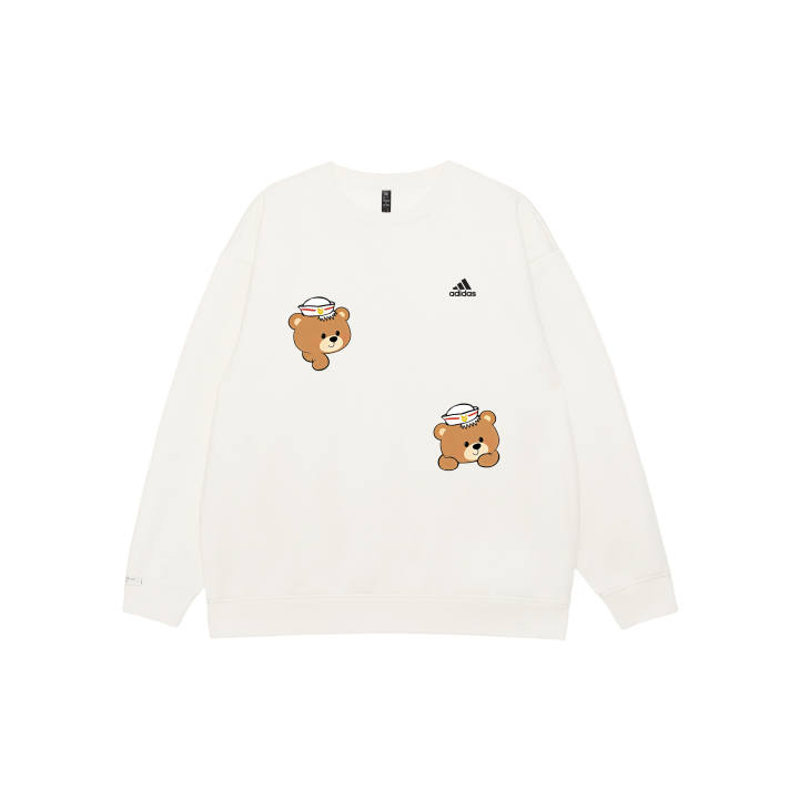 Adidas Adidas LABEL Sweatshirts Unisex White Crew Neck Moderate Regular