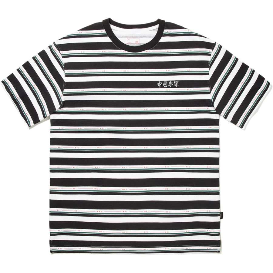 Li-Ning Li Ning T Shirts Unisex Champagne White/Black/Bright Orange Red Crew Neck