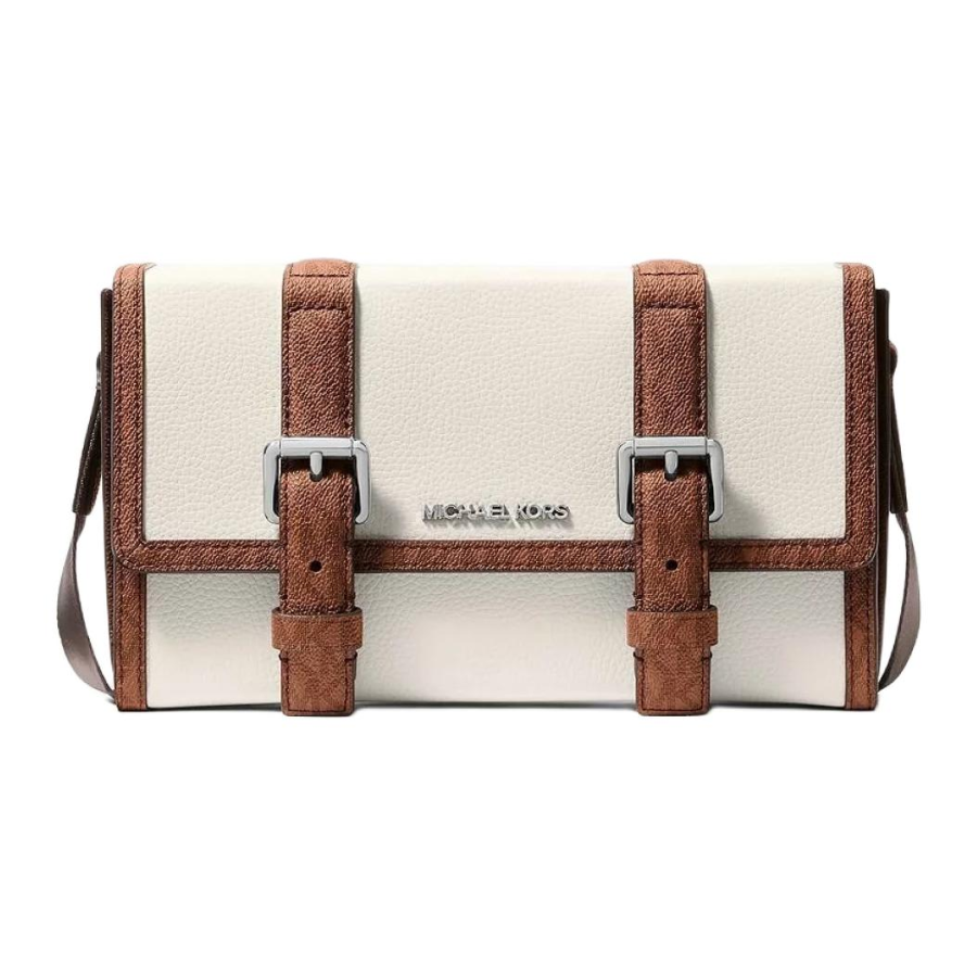MICHAEL KORS COOPER Artificial Leather Crossbody Bags Men's Milk White & Brown