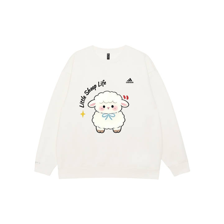 Adidas Adidas LABEL Sweatshirts Unisex White Crew Neck Moderate Regular