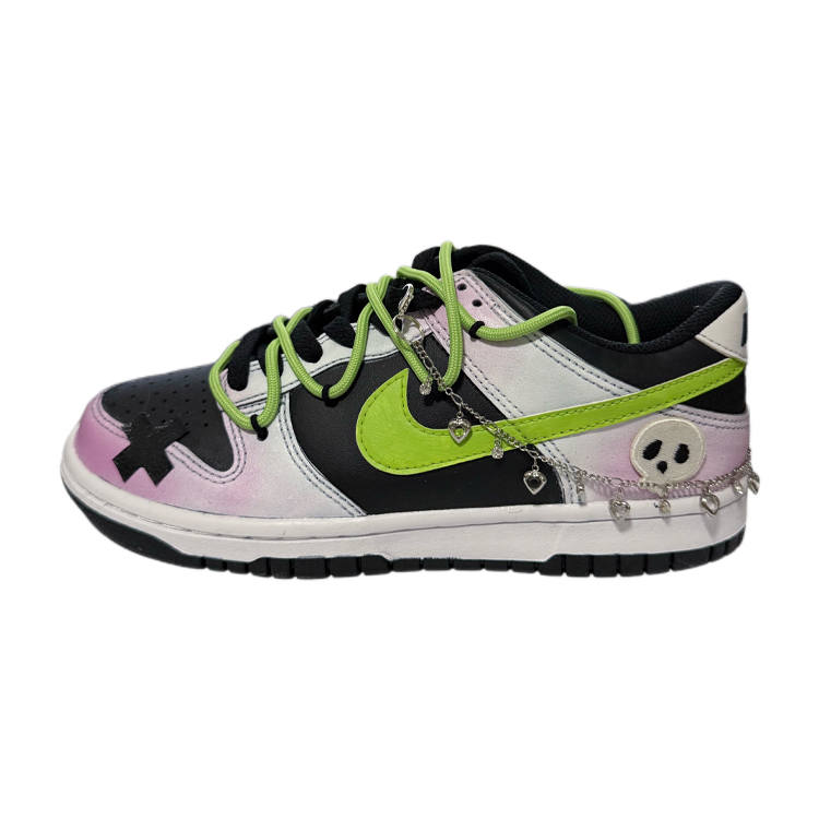 Nike Nike Dunk Guava Leather Low top Kids' Skateboarding Shoes Black White Pink
