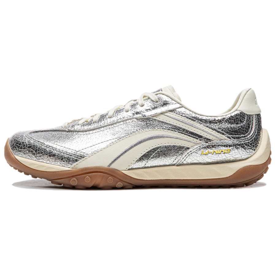 Li-Ning Li Ning Film Stream Abrasion Resistant, Lightweight, Balanced Low top Casual Shoes Unisex Silver