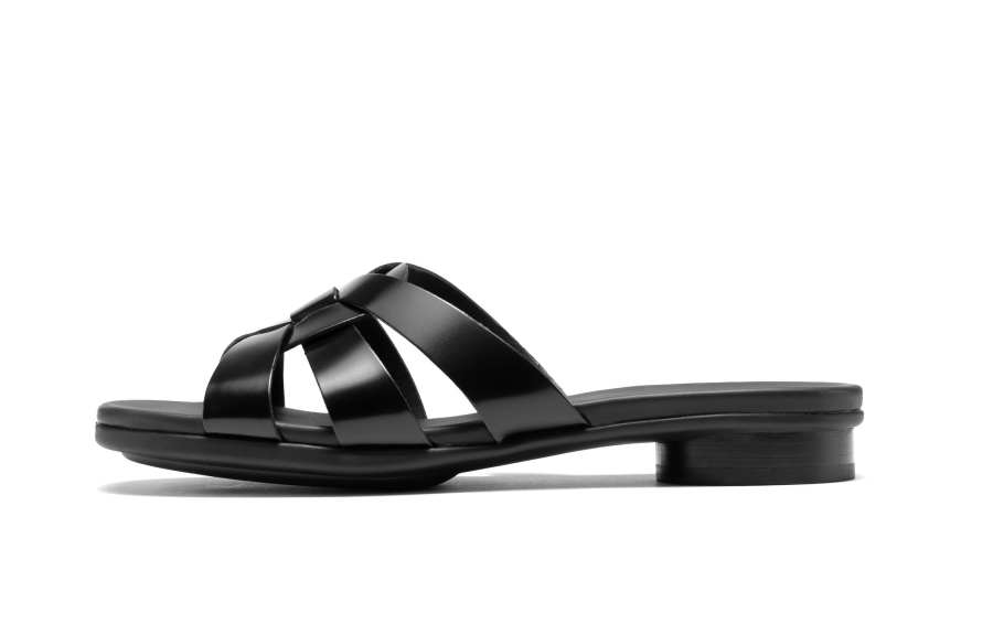 Ecco SS26 Sculpture 25 Collection Cow Leather Beach Sandals Women's Black 233843