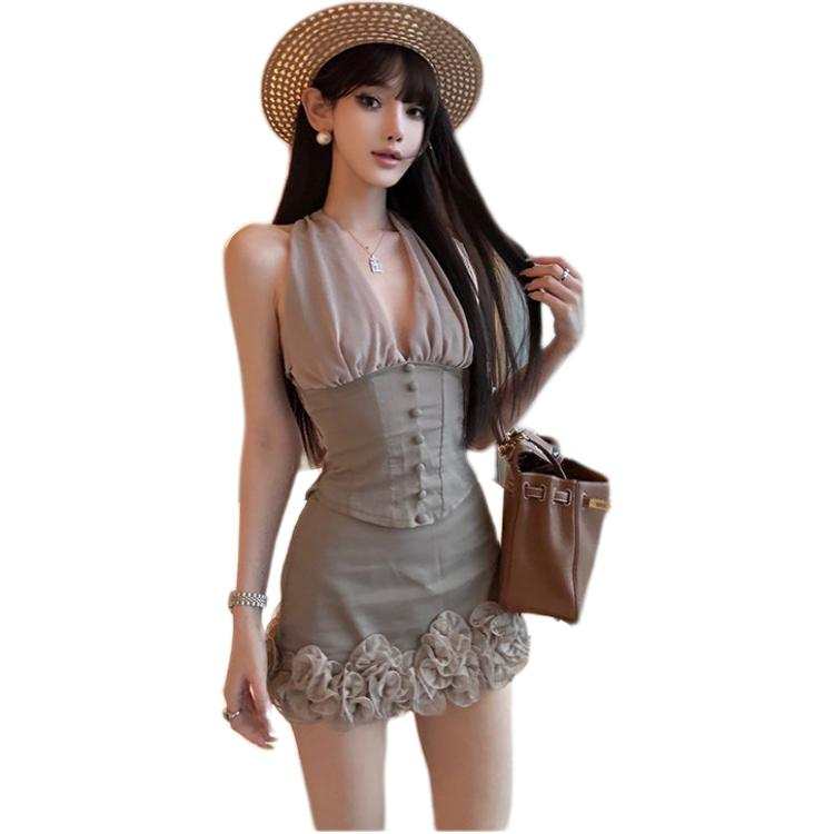 JBBCN Two Piece Skirt Sets Women's V Neck Moderate Short