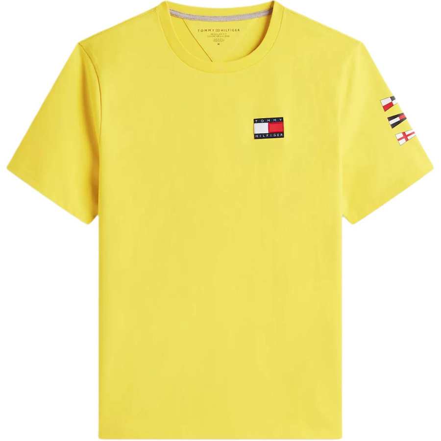 Tommy Hilfiger T Shirts Men's Yellow Crew Neck