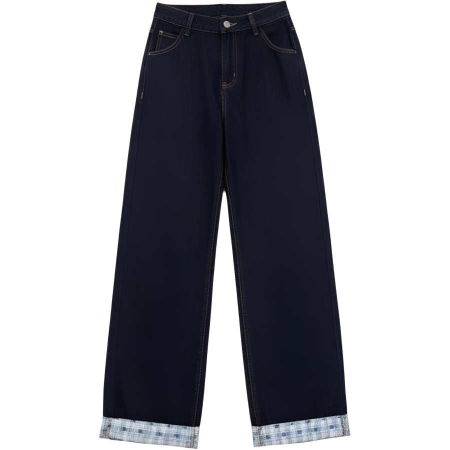 CHARM GLOW Jeans Women's Blue Moderate Wide Leg Pants