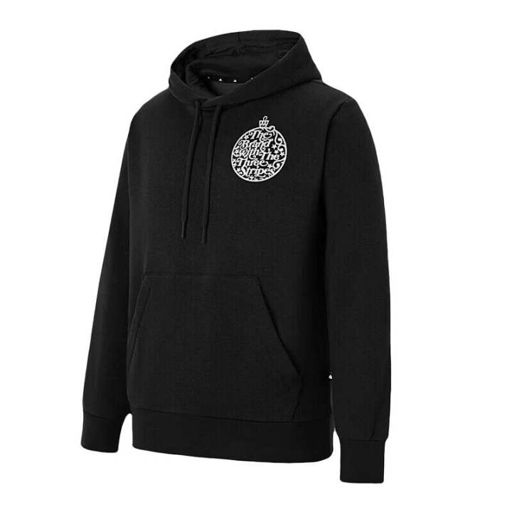 Adidas Adidas Sweatshirts Men's Black Hooded Moderate