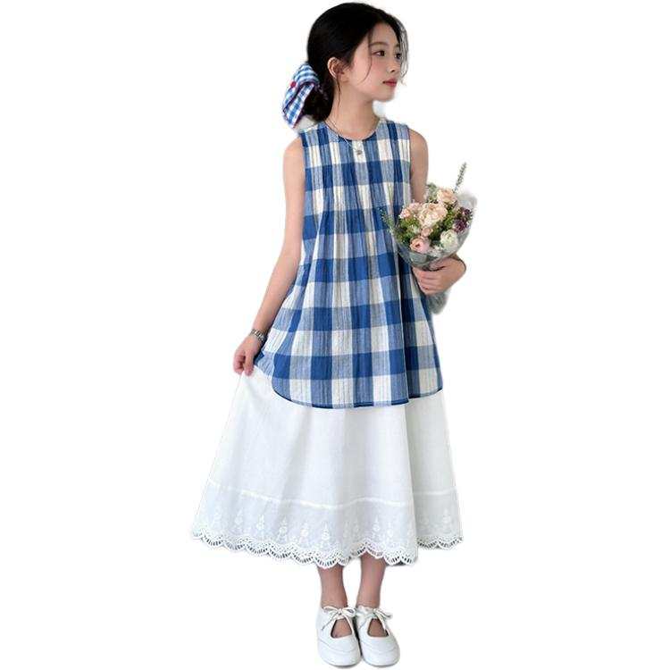 PLANDOO PLANDOO Kids Dresses Collarless Thin Mid Length