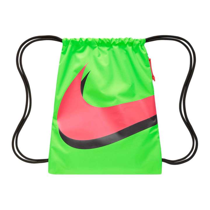 Nike Nike Fabric Gym Bag Backpack Unisex Impact Green & Punch Red