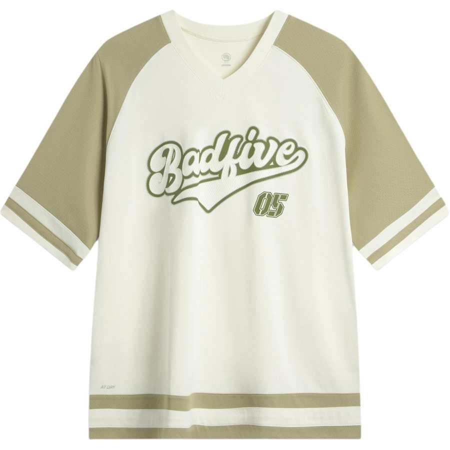 Li-Ning Li Ning BADFIVE T Shirts Men's Ecru/Rattan Khaki V Neck