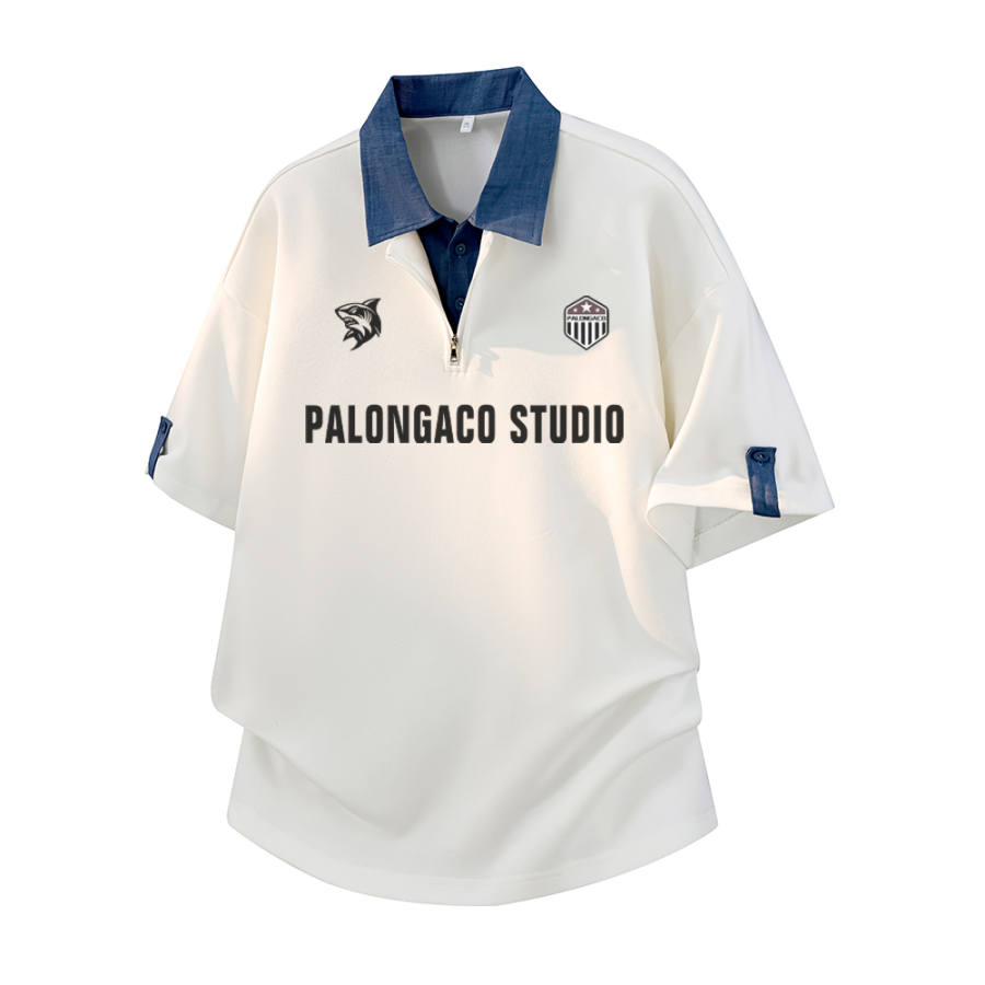 PAL ONGACO T Shirts Unisex Polo Collar Moderate Mock Two Piece