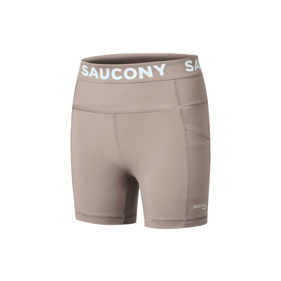 Saucony Sports Shorts Women's Driftwood Brown Moderate