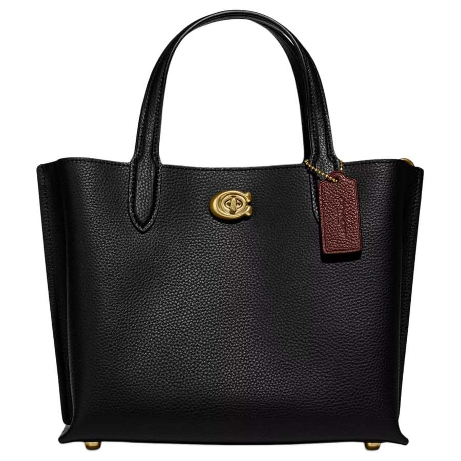 COACH Willow Leather Bucket Bag, Tote Bag, Shopping Bag, Handbag, Crossbody Bag Medium Women's Black