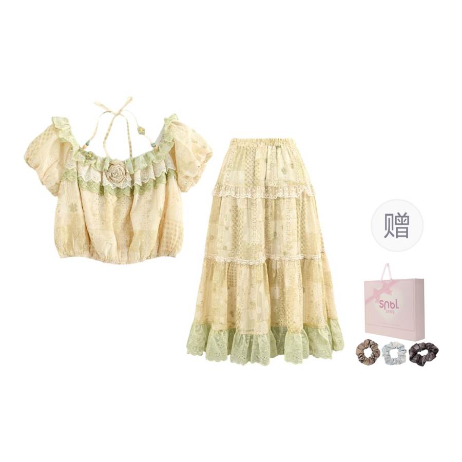 SNBL Two Piece Skirt Sets Women's Boat Neck Moderate Short
