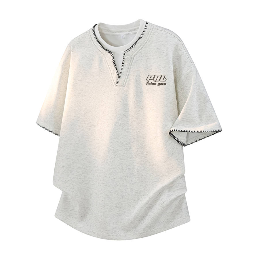 PAL ONGACO T Shirts Unisex Crew Neck Moderate Mock Two Piece