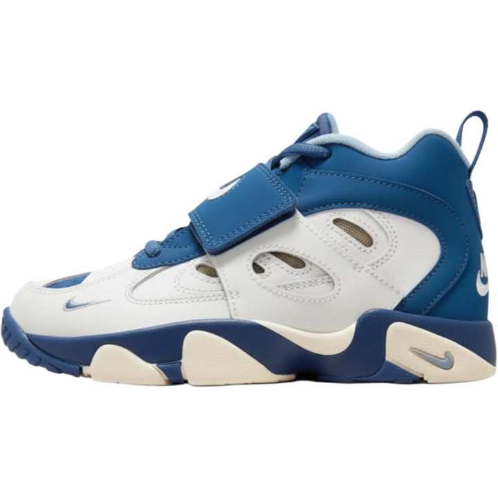 Nike Nike Air Diamond Turf 2 Synthetic Leather Breathable High top Basketball Shoes Blue White Kids'