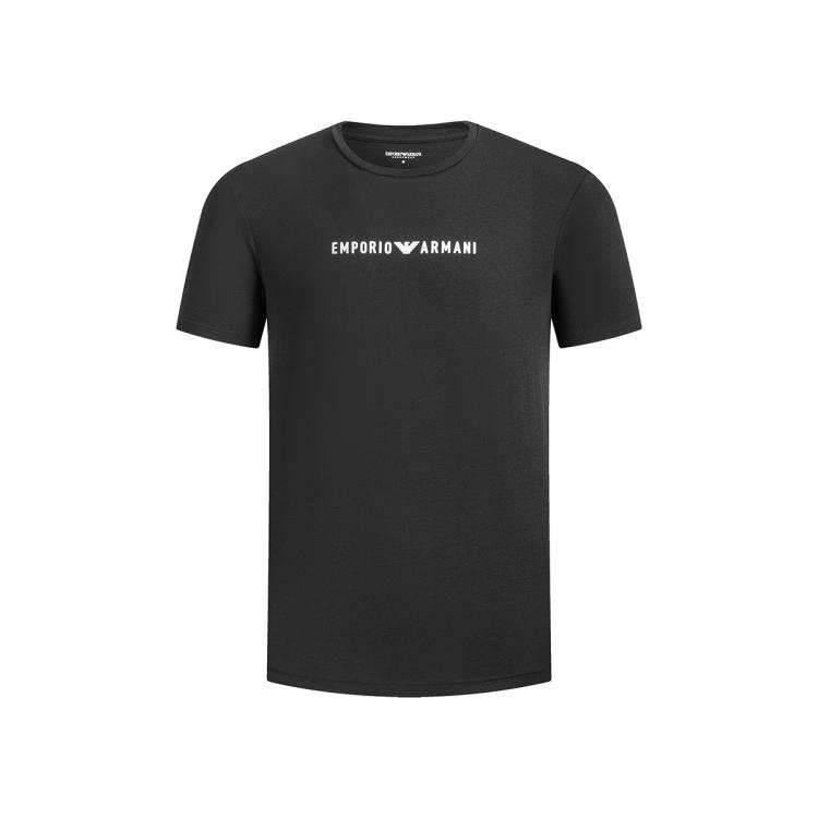 EMPORIO ARMANI T Shirts Men's Black Crew Neck Moderate Straight Fit