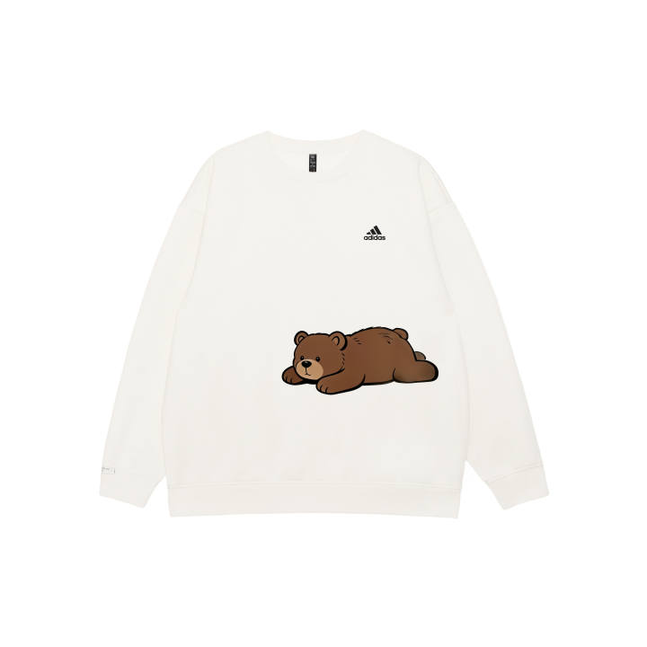Adidas Adidas LABEL Sweatshirts Unisex White Crew Neck Moderate Regular