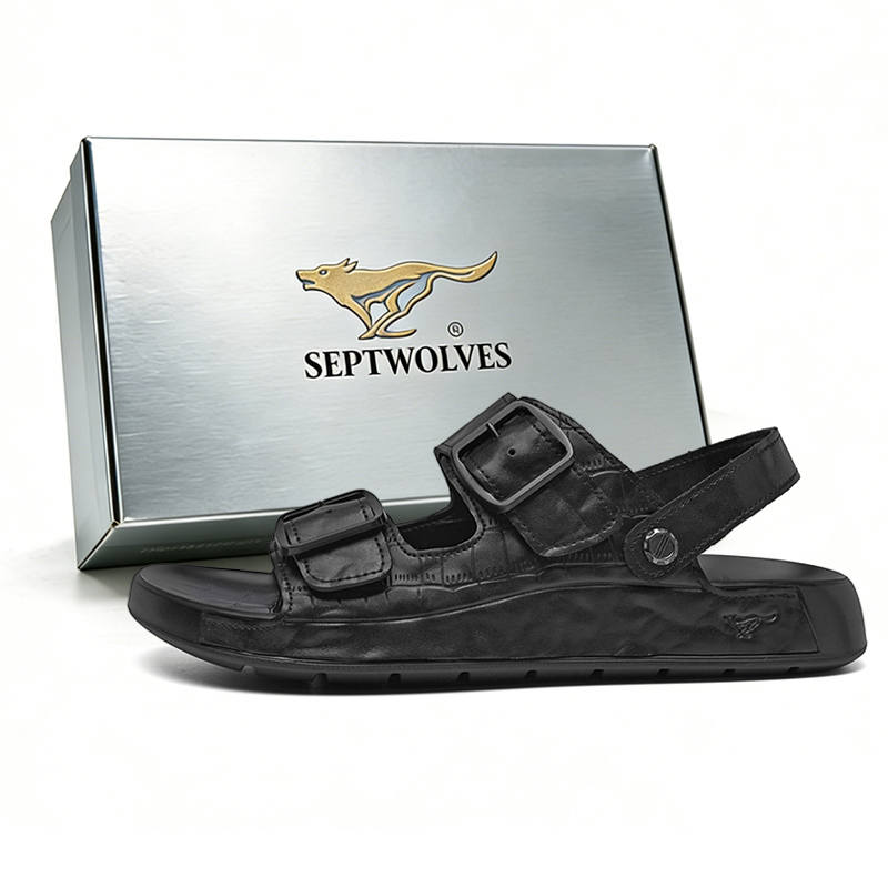 SEPTWOLVES SEPTWOLVES Beach Sandals Men's Jet Black Umber