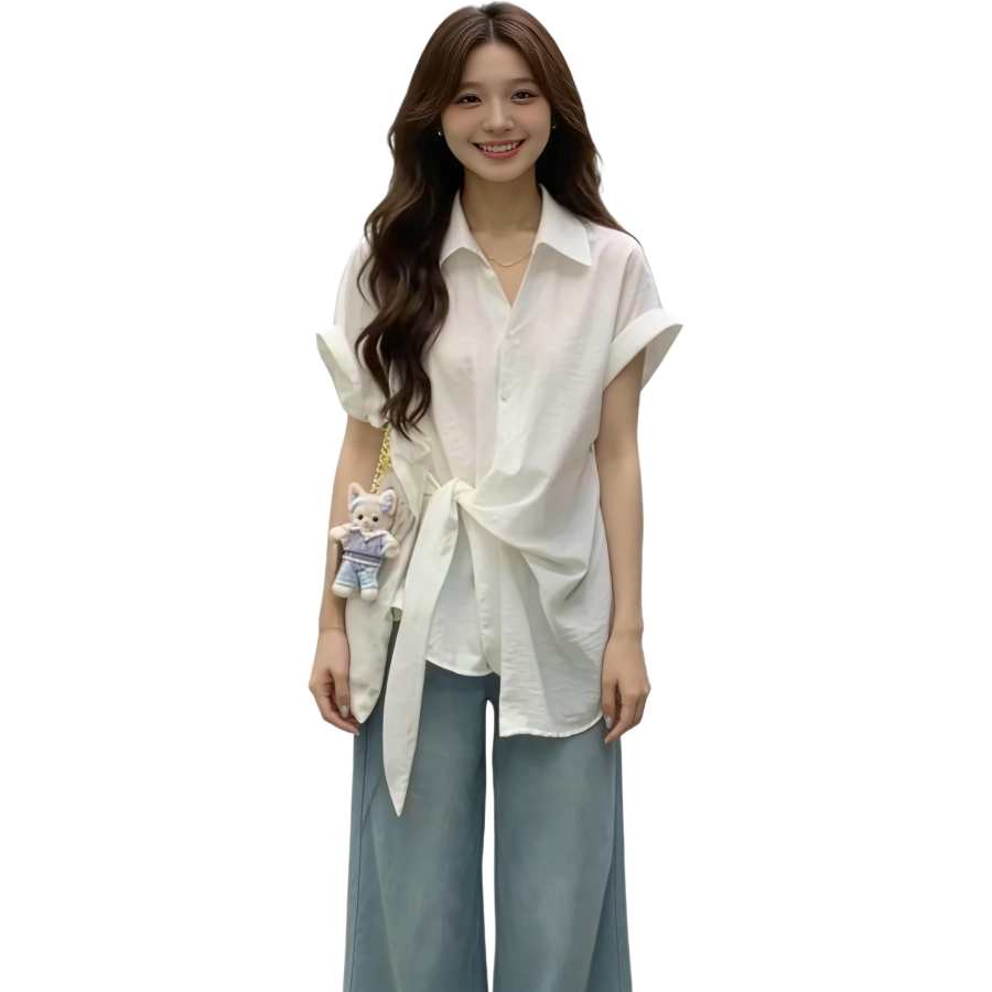 JBBCN Shirts Women's White Shirt Lapel Moderate