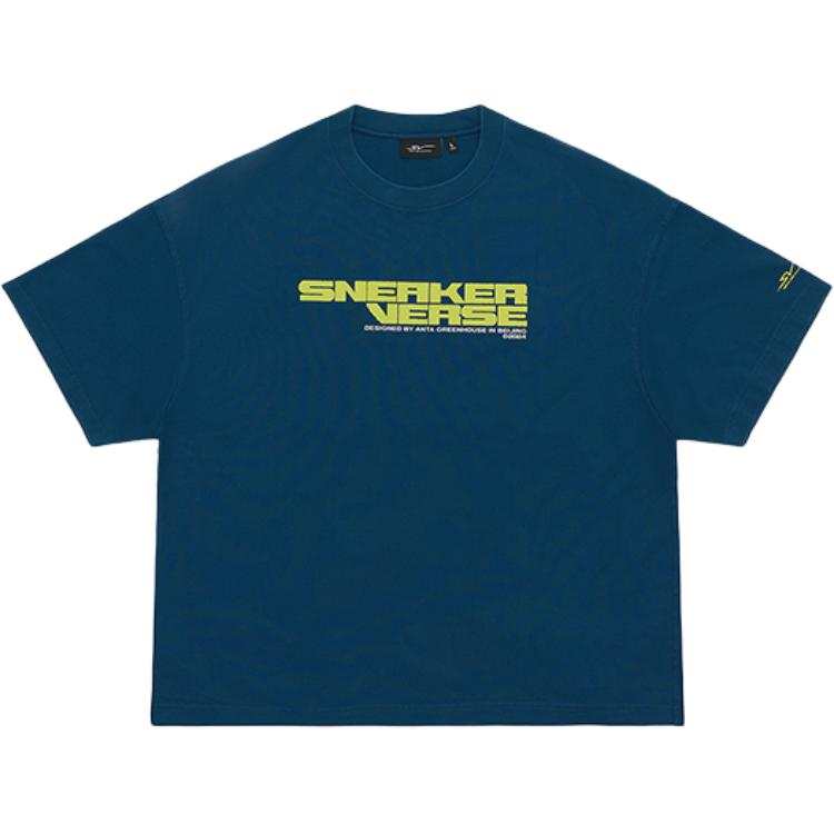 ANTA T Shirts Unisex Blue Crew Neck Moderate Straight Fit
