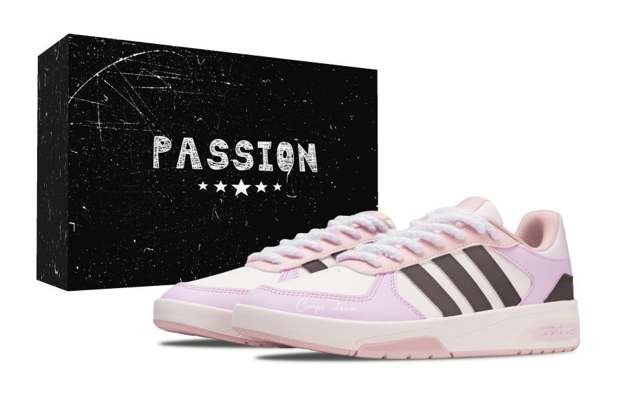 Adidas Adidas COURTBEAT Pink Mist Milk Candies Artificial Leather Lightweight Breathable Low top Skateboard Shoes Unisex Pink
