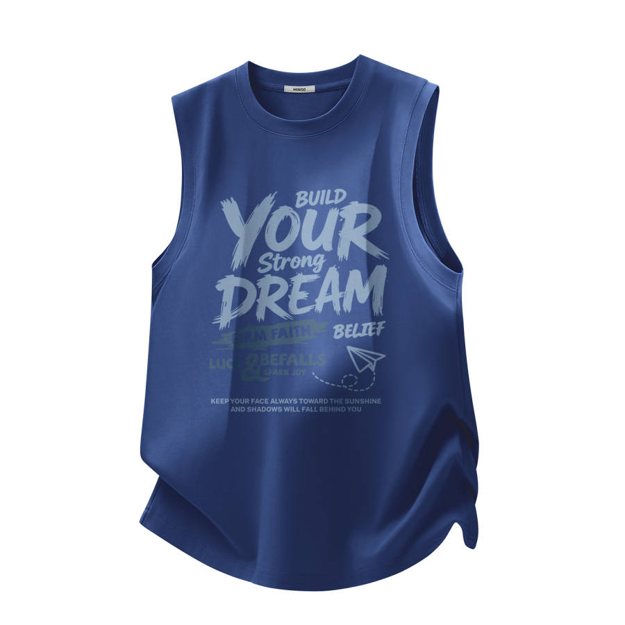 MINISO Tank Tops Unisex Crew Neck Moderate Sleeveless