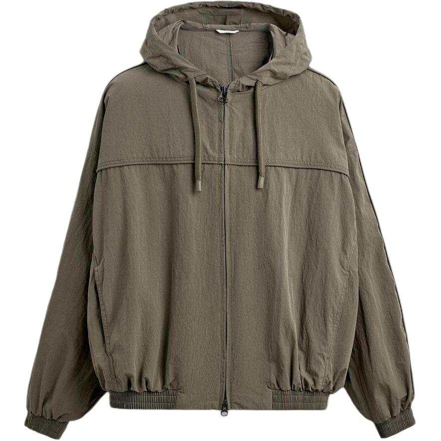 ZARA Jackets Unisex Khaki Hooded Moderate Pilot