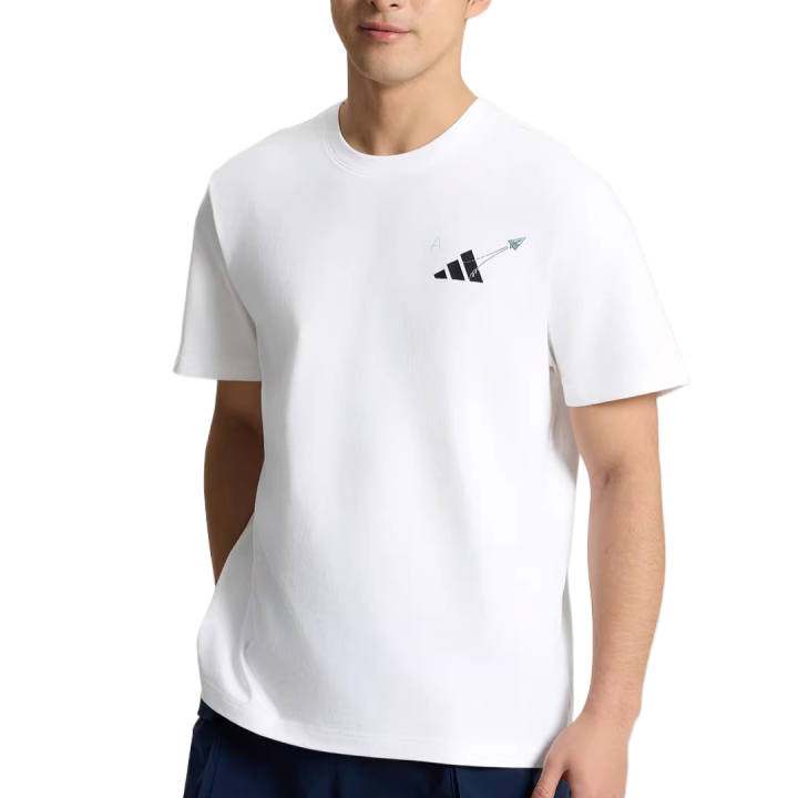 Adidas Adidas T Shirts Unisex White Crew Neck Moderate Straight Fit