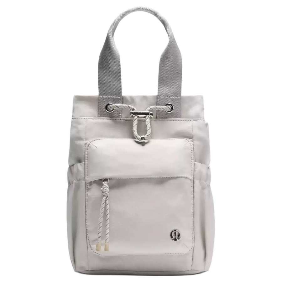 Lululemon Convertible Drawstring Elastic Bands Carry Backpack Mini Women's Steam Gray