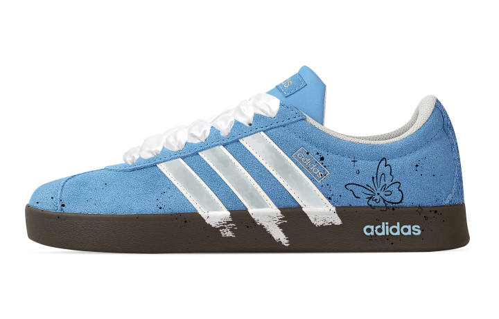 Adidas Custom Adidas VL COURT 2.0 Cloud Butterfly Low top German Army Trainers Unisex Blue