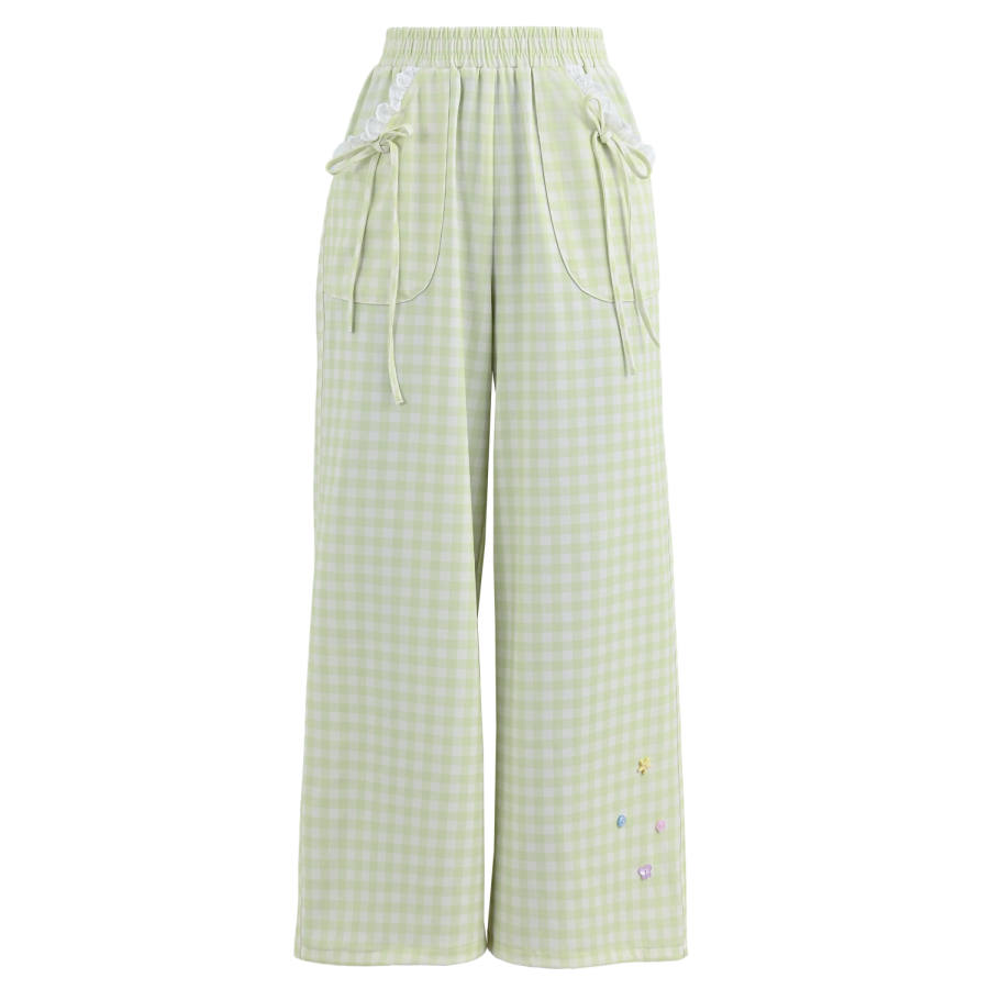 SNBL Casual Pants Women's Green Moderate Wide Leg Pants